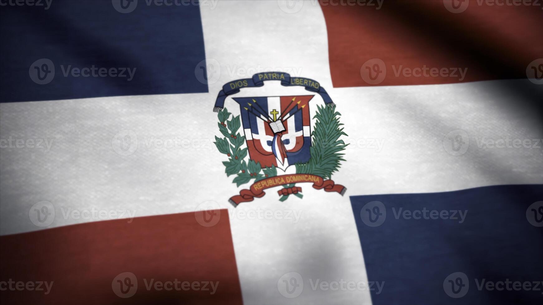 Dominican Republic Flag. Flag of the Dominican Republic waving at wind photo