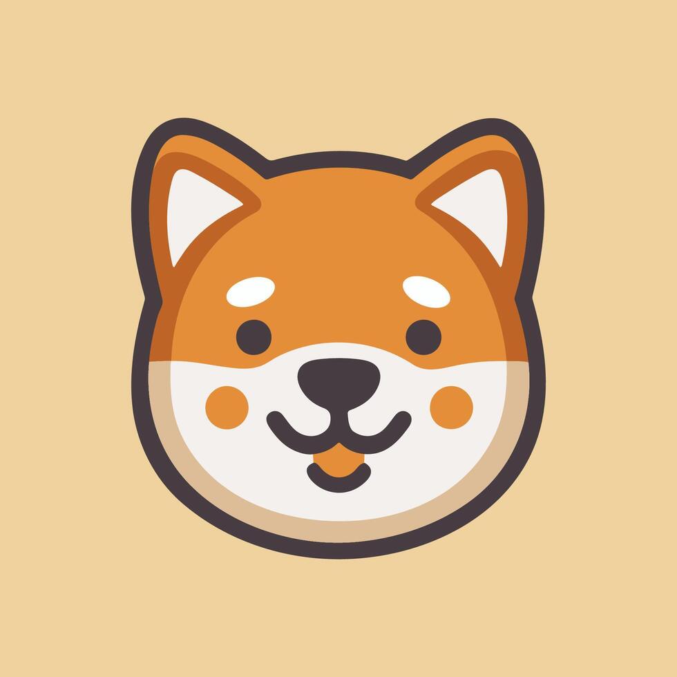 shiba inu perro cara plano vector icono. siba-inu perrito vector plano ilustración aislado en sólido antecedentes.