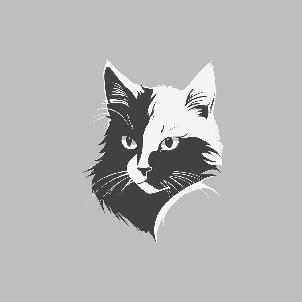 Vector illustration of Monochrome Cat