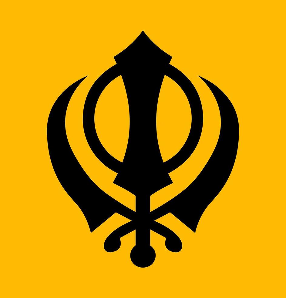 A Sikh holy symbol vector on an orange background.