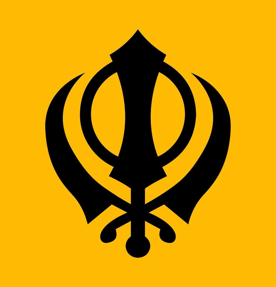 A Sikh holy symbol vector on an orange background.