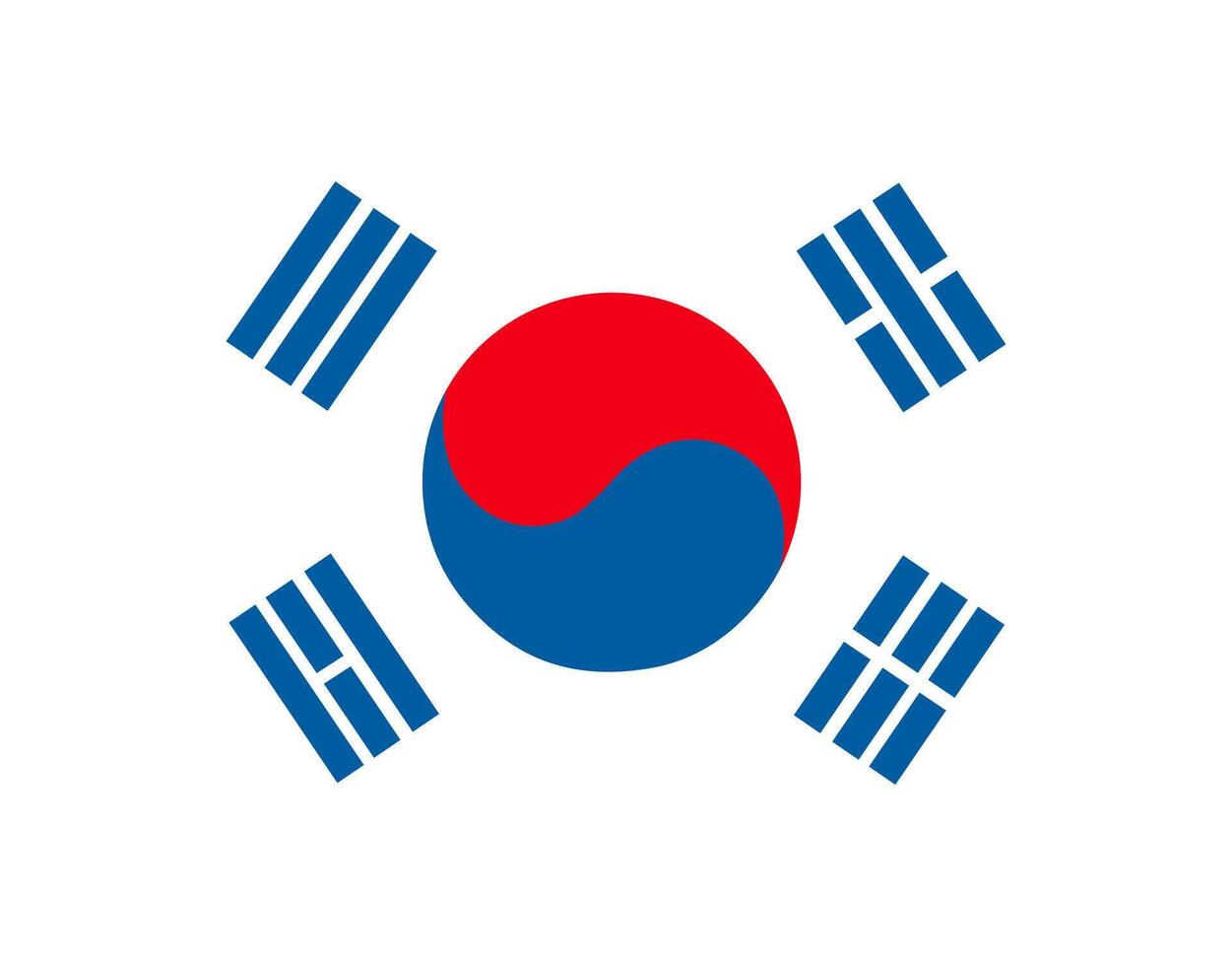 South Korea national flag vector. South Korea flag vector