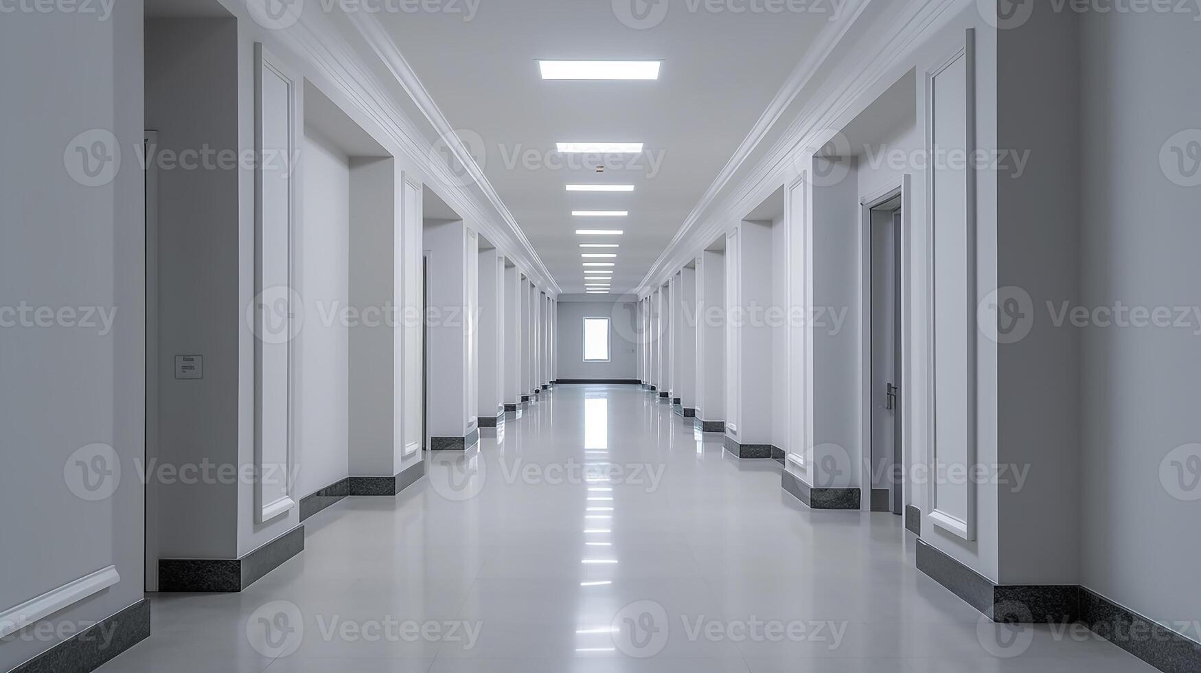 AI generated Empty corridorinterior view photo