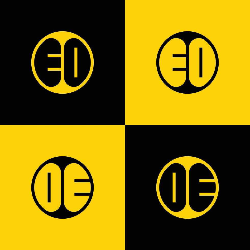 Simple EO and OE Letter Circle Logo Set, suitable for business with EO and OE initial. vector