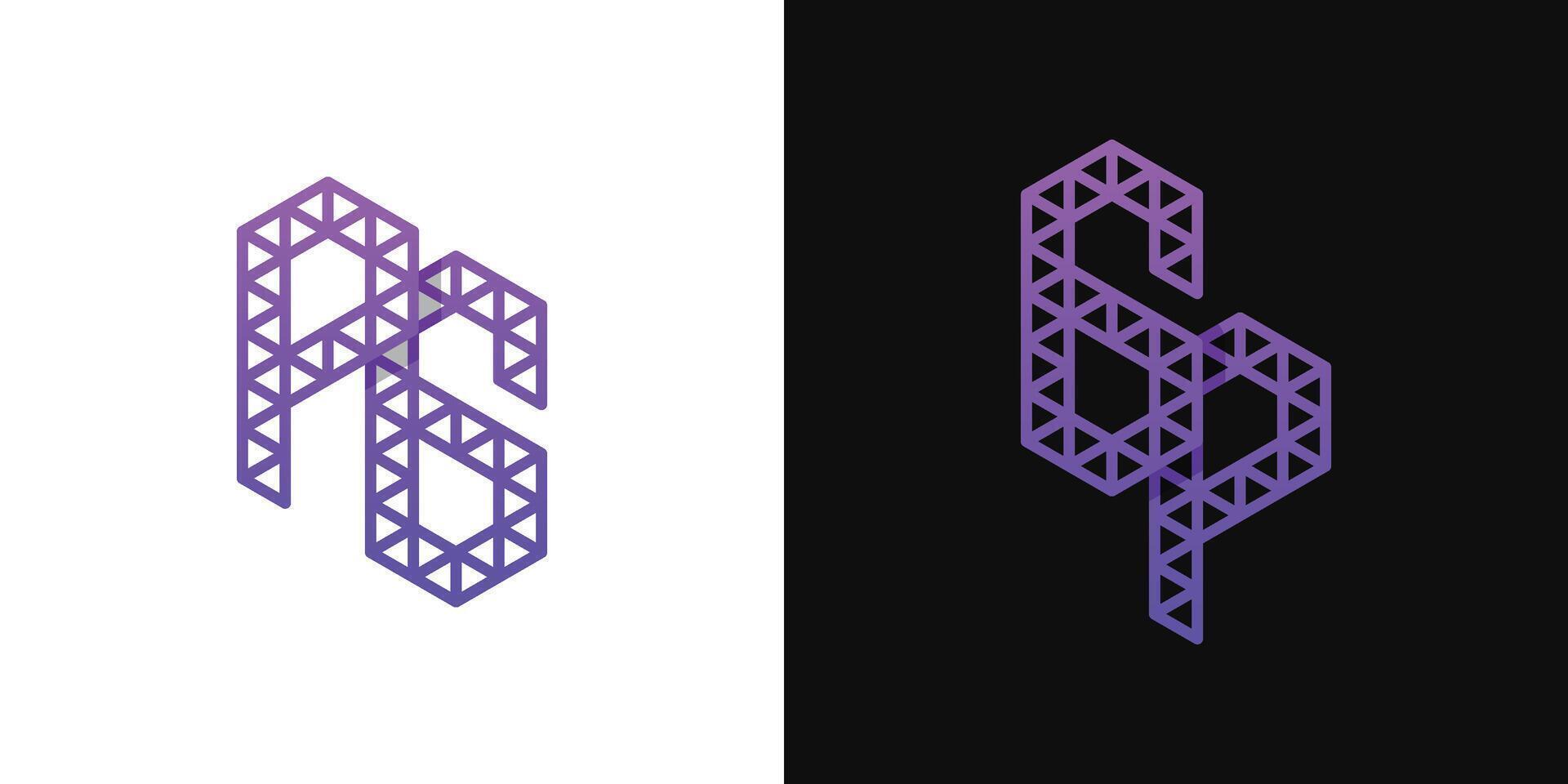 Letters GP and PG Polygon Logo, suitable for business related to polygon with GP or PG initials vector