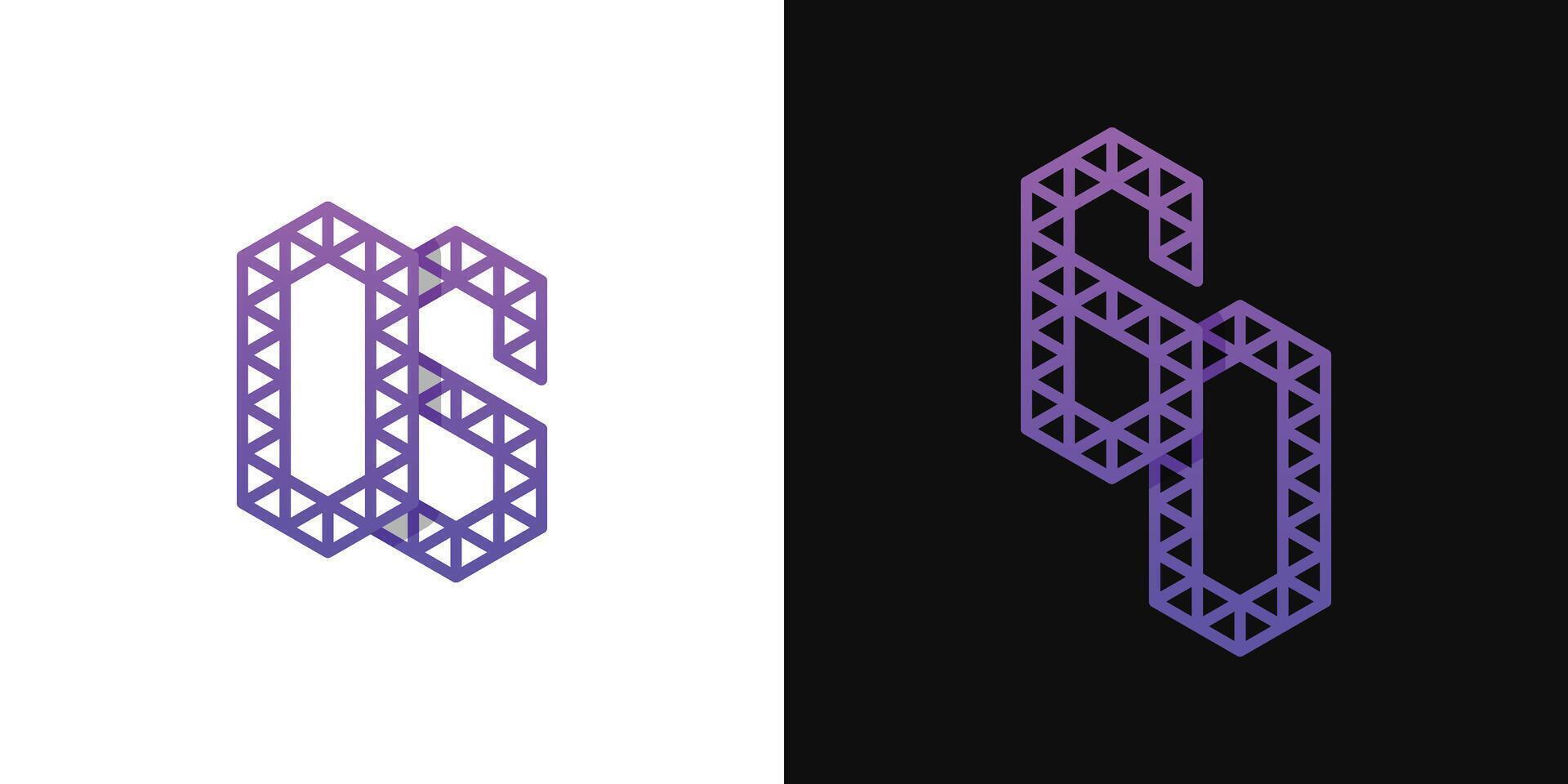 Letters GO and OG Polygon Logo, suitable for business related to polygon with GO or OG initials vector