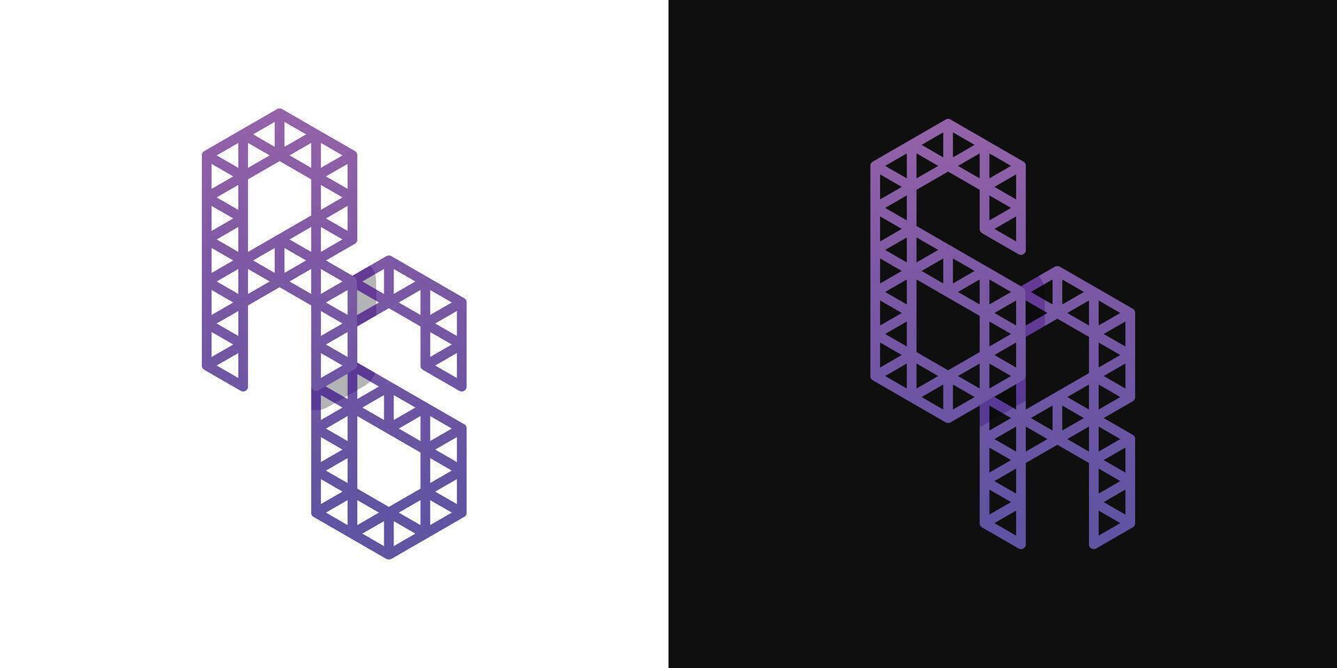 Letters GR and RG Polygon Logo, suitable for business related to polygon with GR or RG initials vector