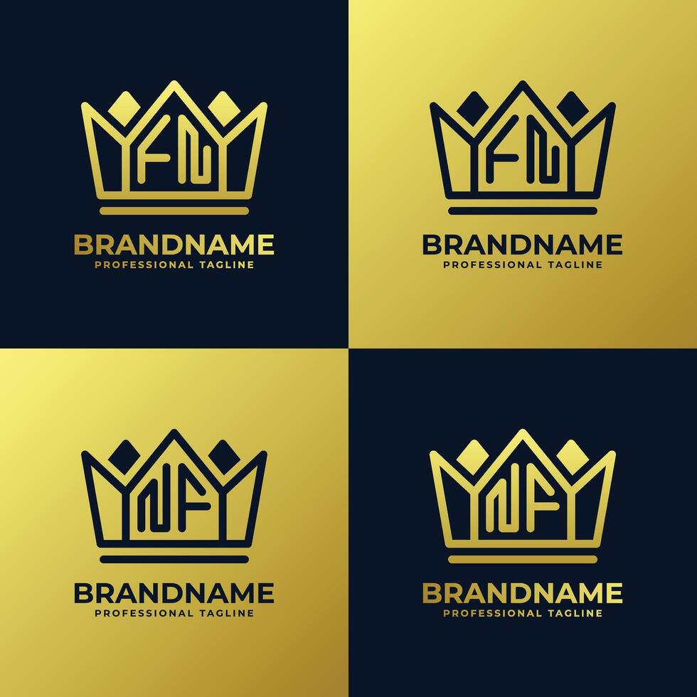 Letters FN and NF Home King Logo Set, suitable for business with FN or NF initials vector