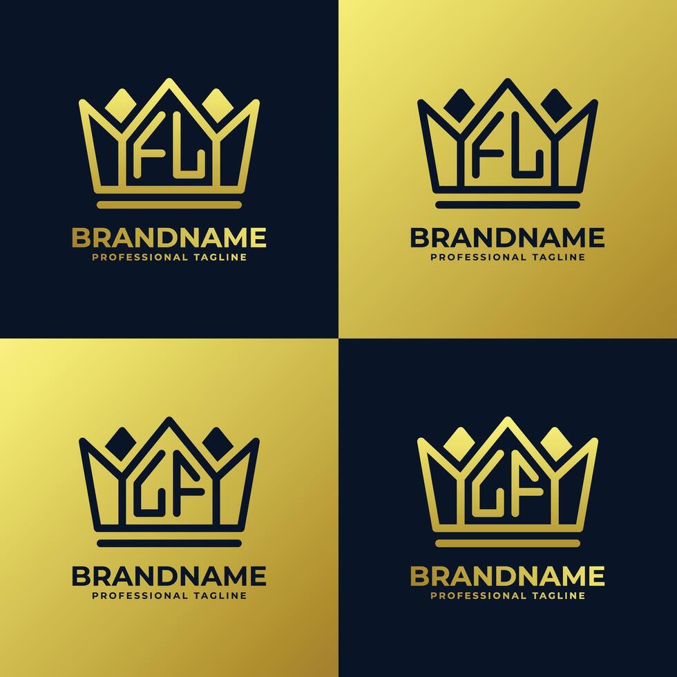 Letters FL and LF Home King Logo Set, suitable for business with FL or LF initials vector