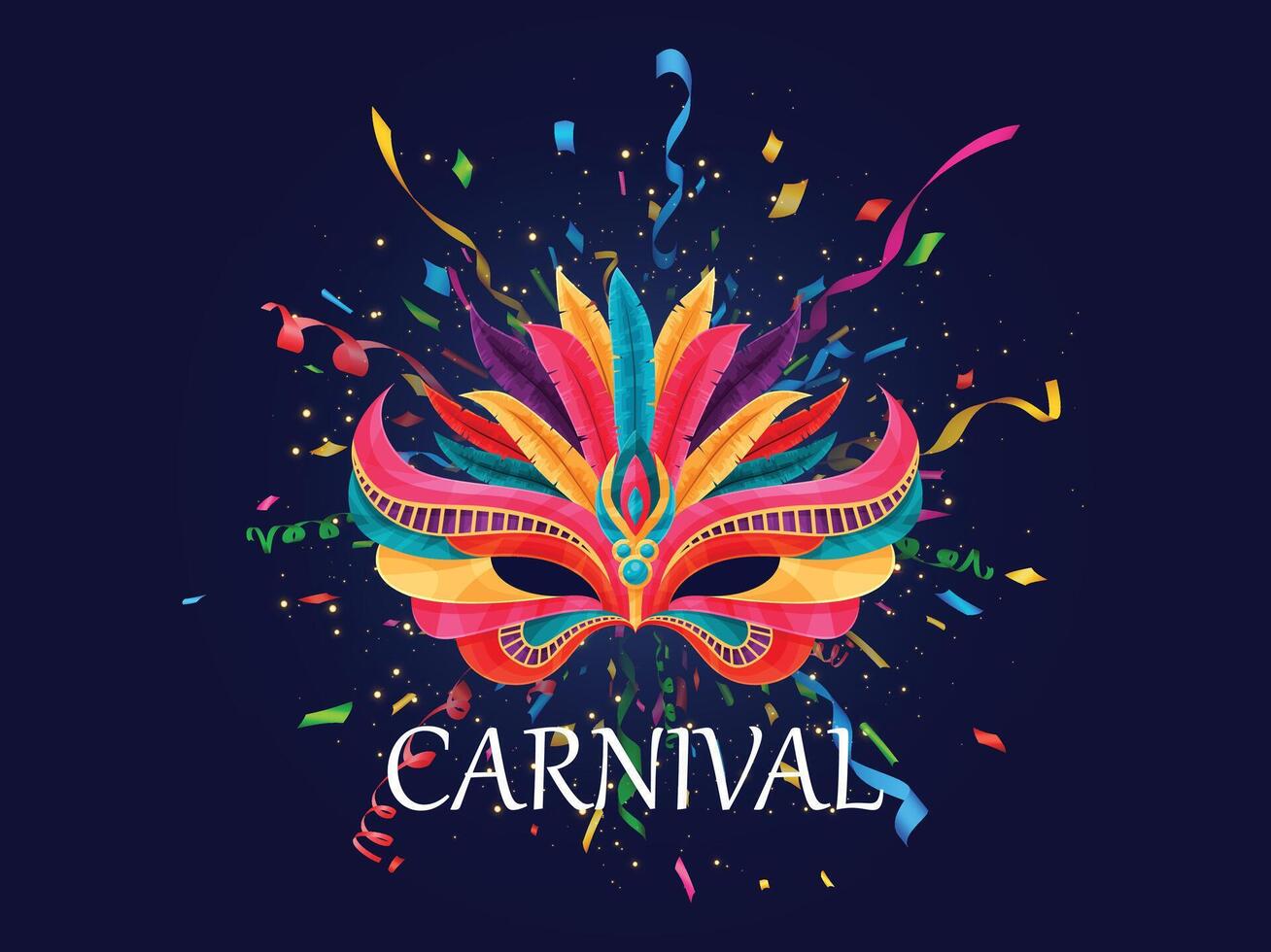Colorful Carnival mask vector