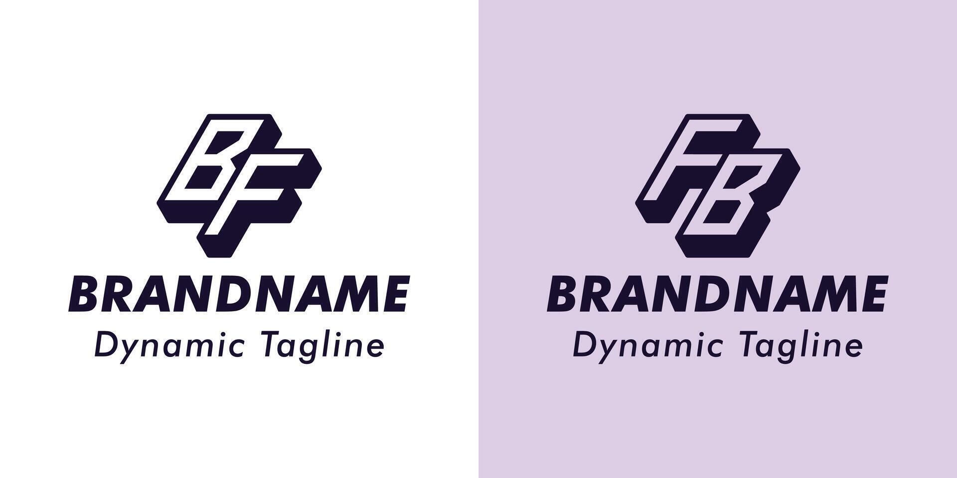 Letters BF and FB 3D Monogram Logo, Suitable for business with BF or FB initials vector