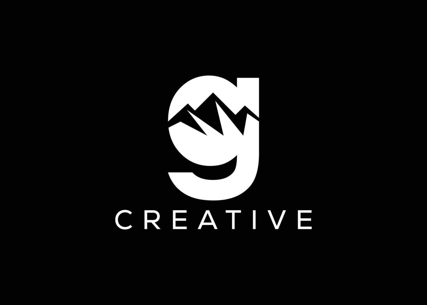 Minimal Letter G mountain logo design vector template. Initial Letter G hill vector logo