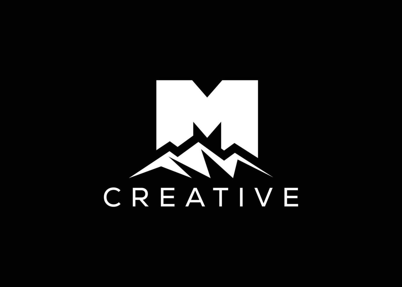 Minimal Letter M mountain logo design vector template. Initial Letter M hill vector logo