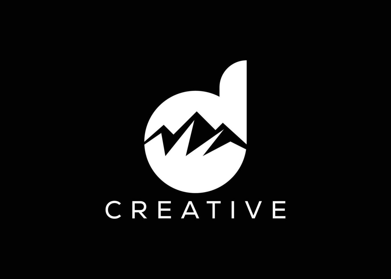 Minimal Letter D mountain logo design vector template. Initial Letter D hill vector logo