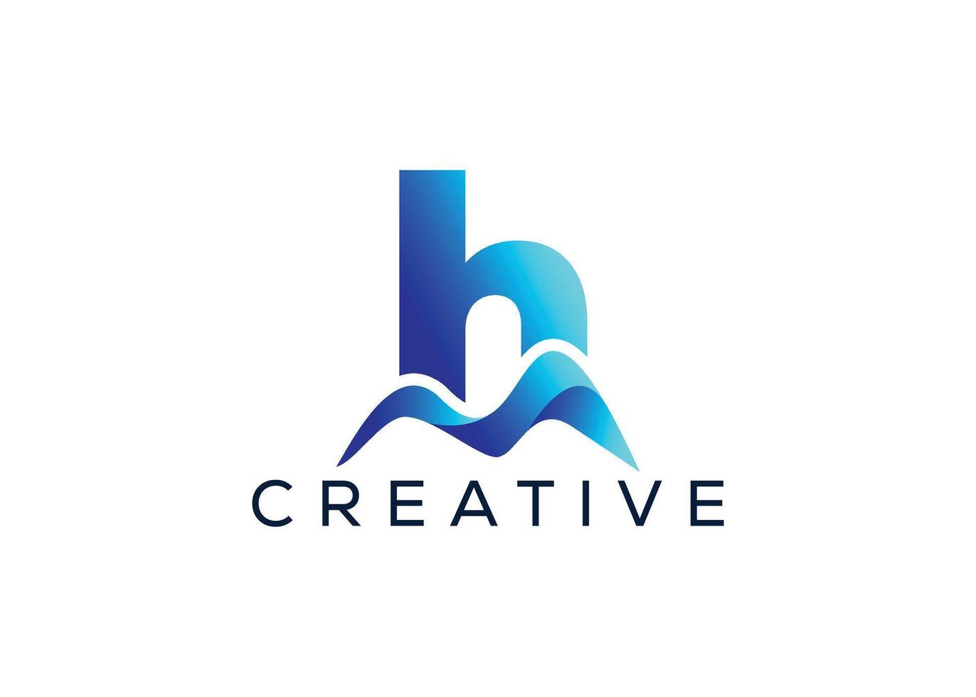 Minimal Letter H mountain logo design vector template. Initial Letter H hill vector logo