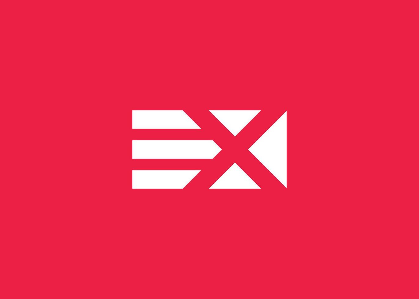 Letter E X monogram logo design vector template