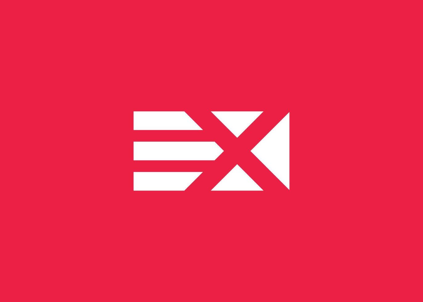 Letter E X monogram logo design vector template