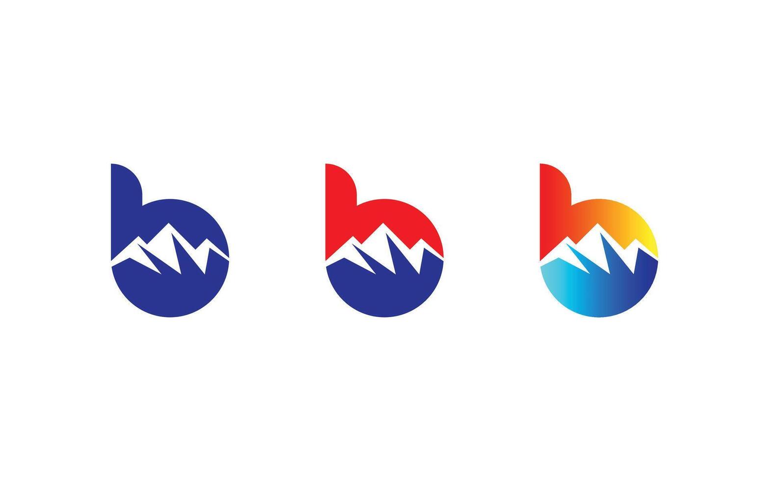 Minimal Letter B mountain logo design vector template. Initial Letter B hill vector logo