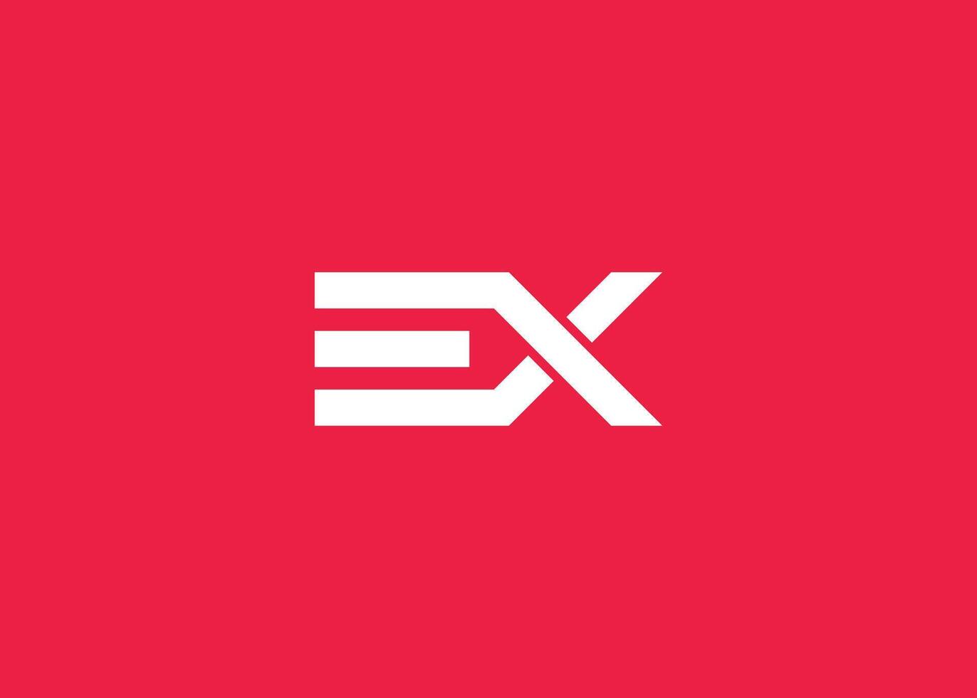 Letter E X monogram logo design vector template