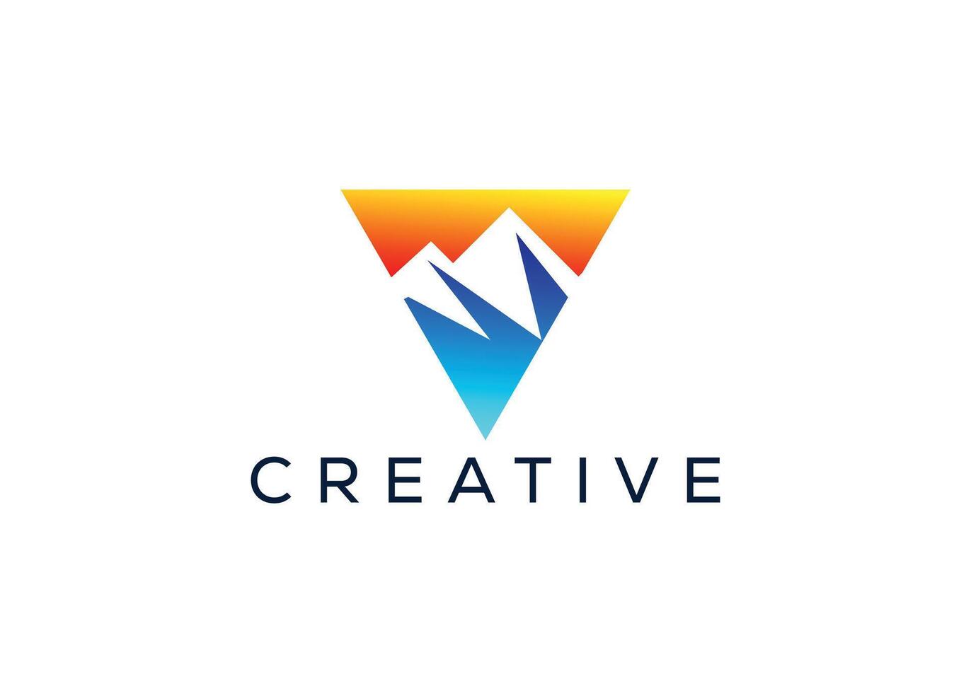 Minimal Letter V mountain logo design vector template. Initial Letter V hill vector logo.