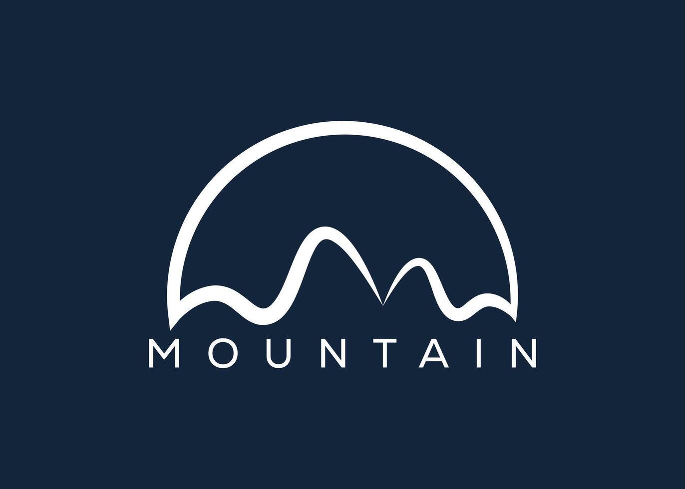 Minimal Mountain logo design vector template. Hill vector logo