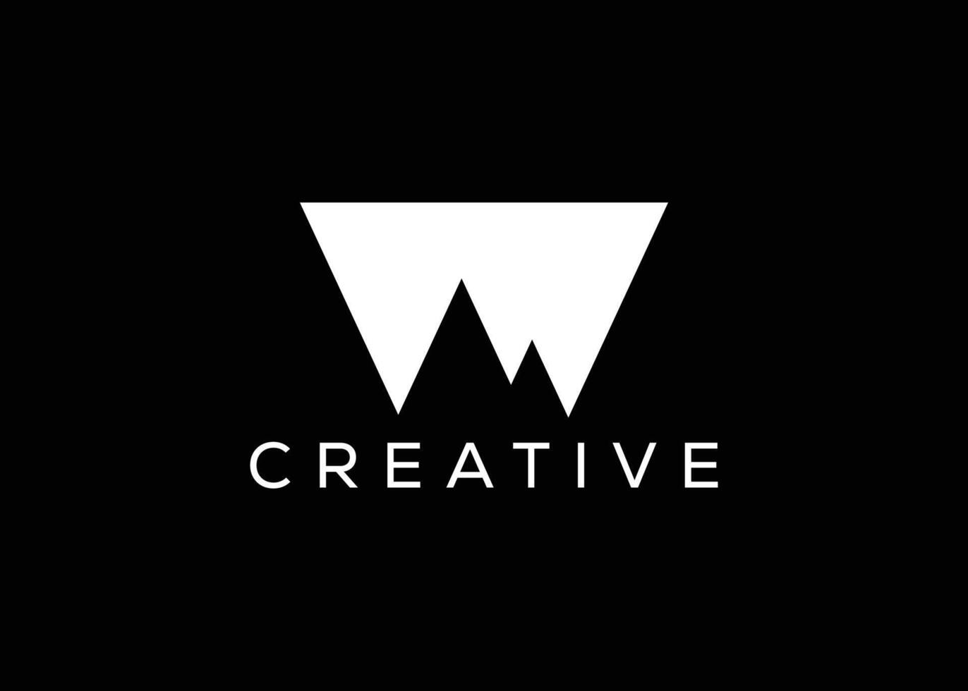Minimal Letter W mountain logo design vector template. Initial Letter W hill vector logo