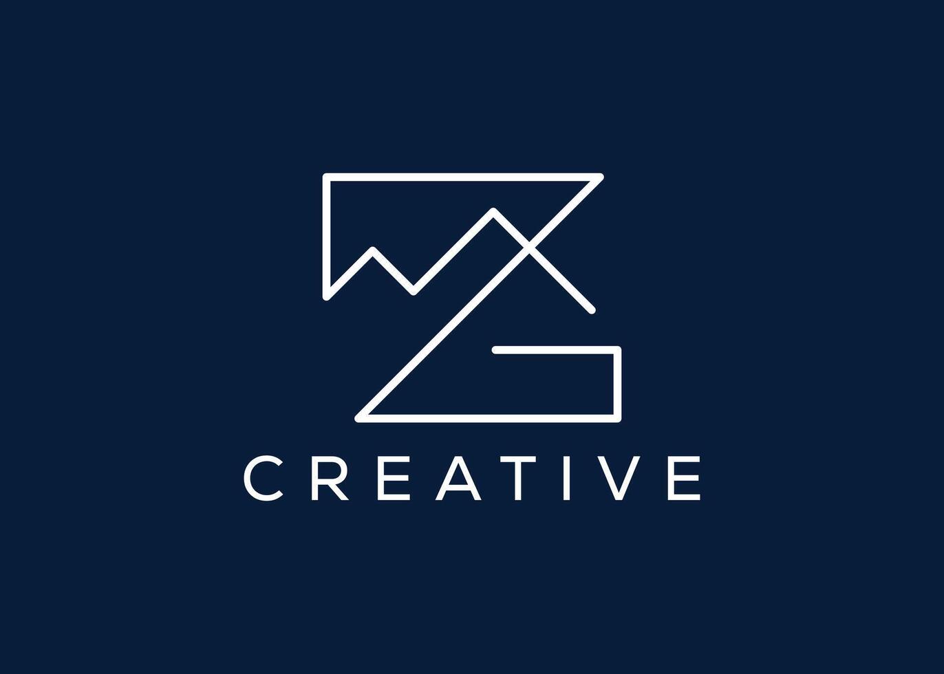 Minimal Letter Z mountain logo design vector template. Initial Letter Z hill vector logo