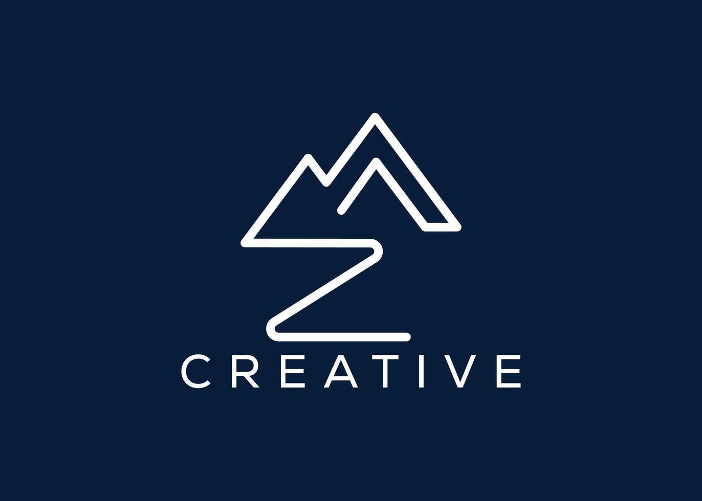 Minimal Letter Z mountain logo design vector template. Initial Letter Z hill vector logo