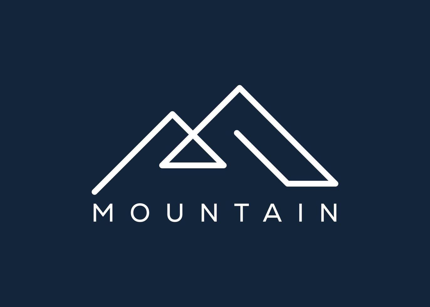 Minimal Mountain logo design vector template. Hill vector logo