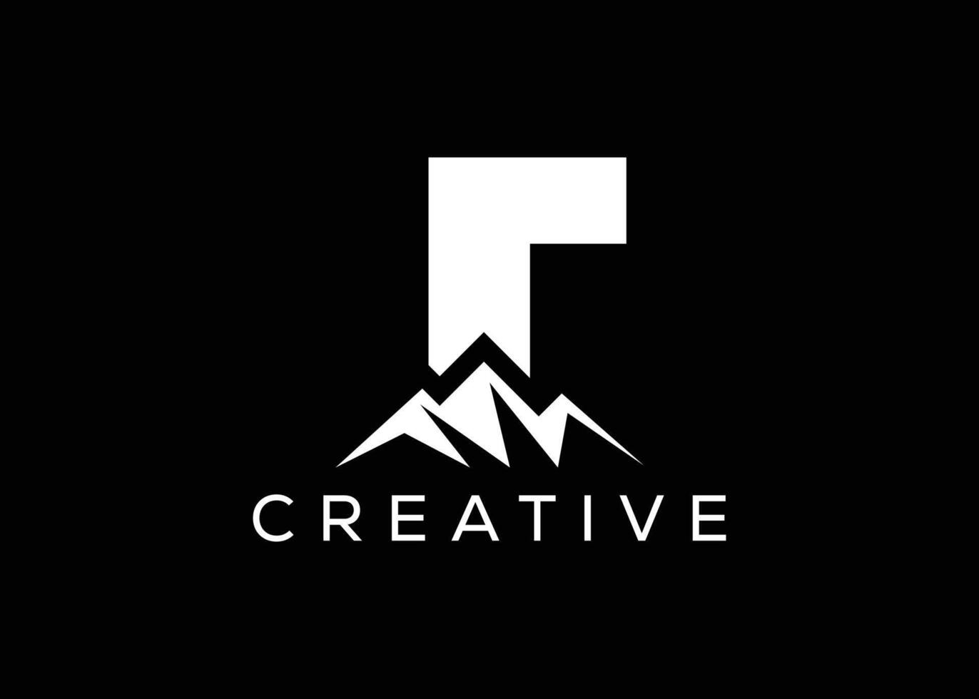 Minimal Letter R mountain logo design vector template. Initial Letter R hill vector logo