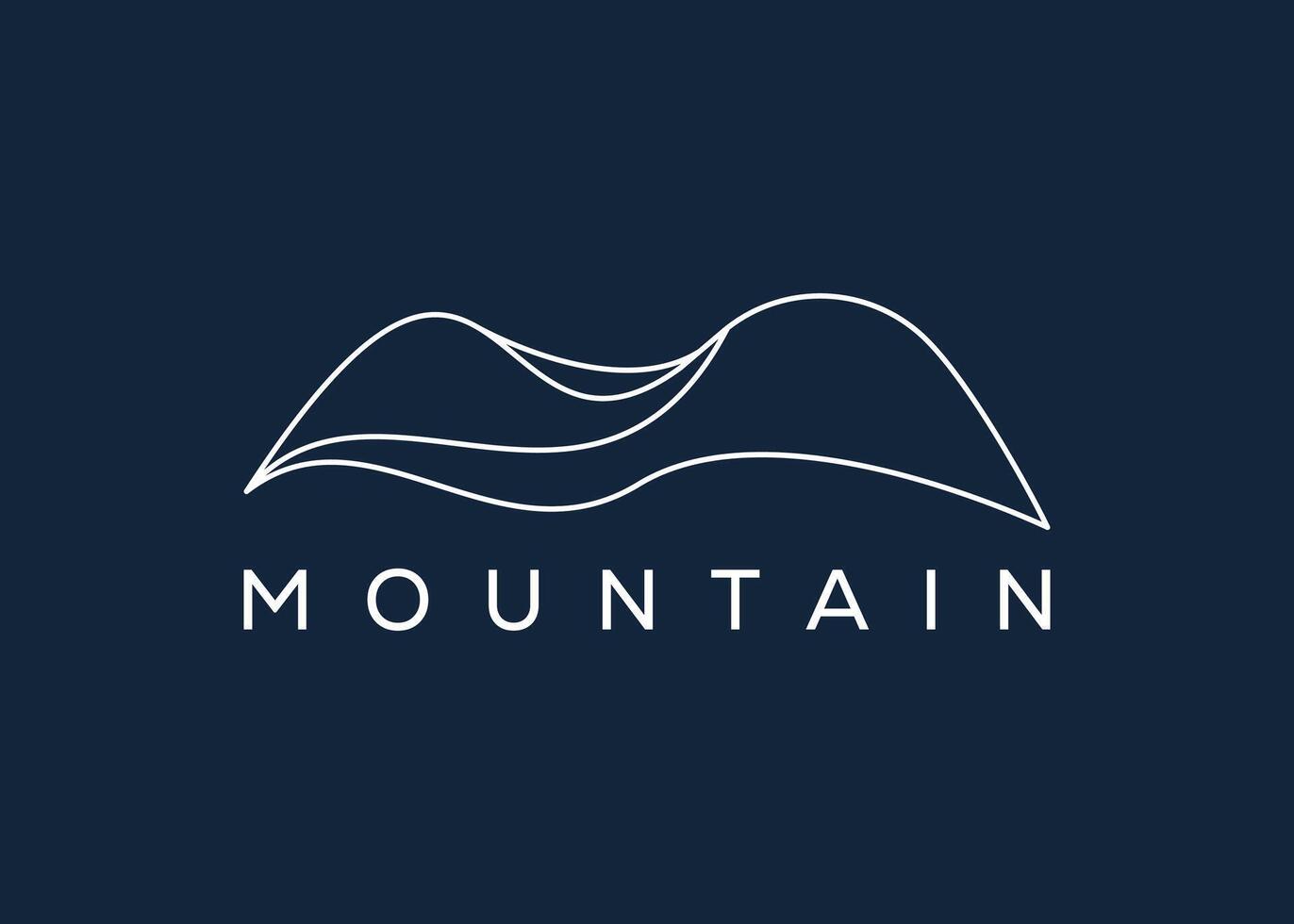 Minimal Mountain logo design vector template. Hill vector logo