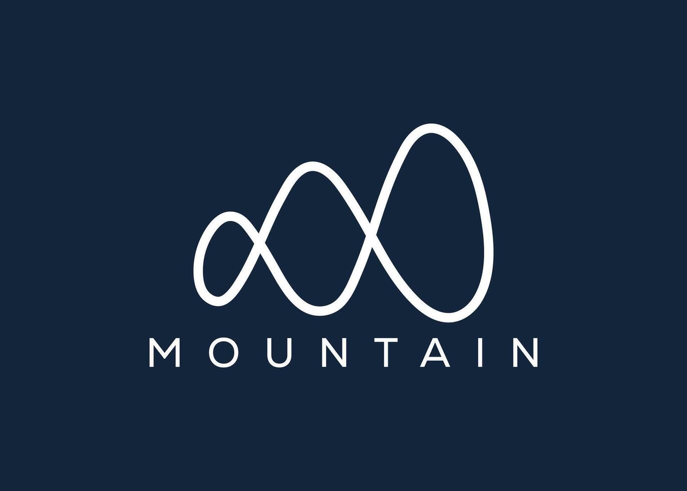 Minimal Mountain logo design vector template. Hill vector logo