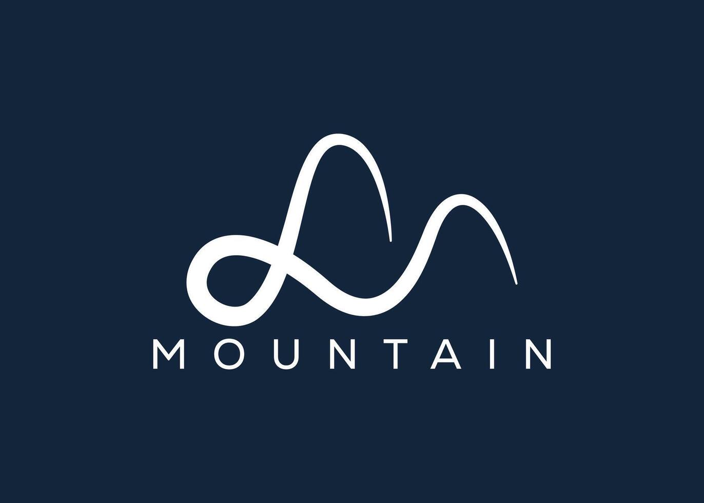Minimal Mountain logo design vector template. Hill vector logo