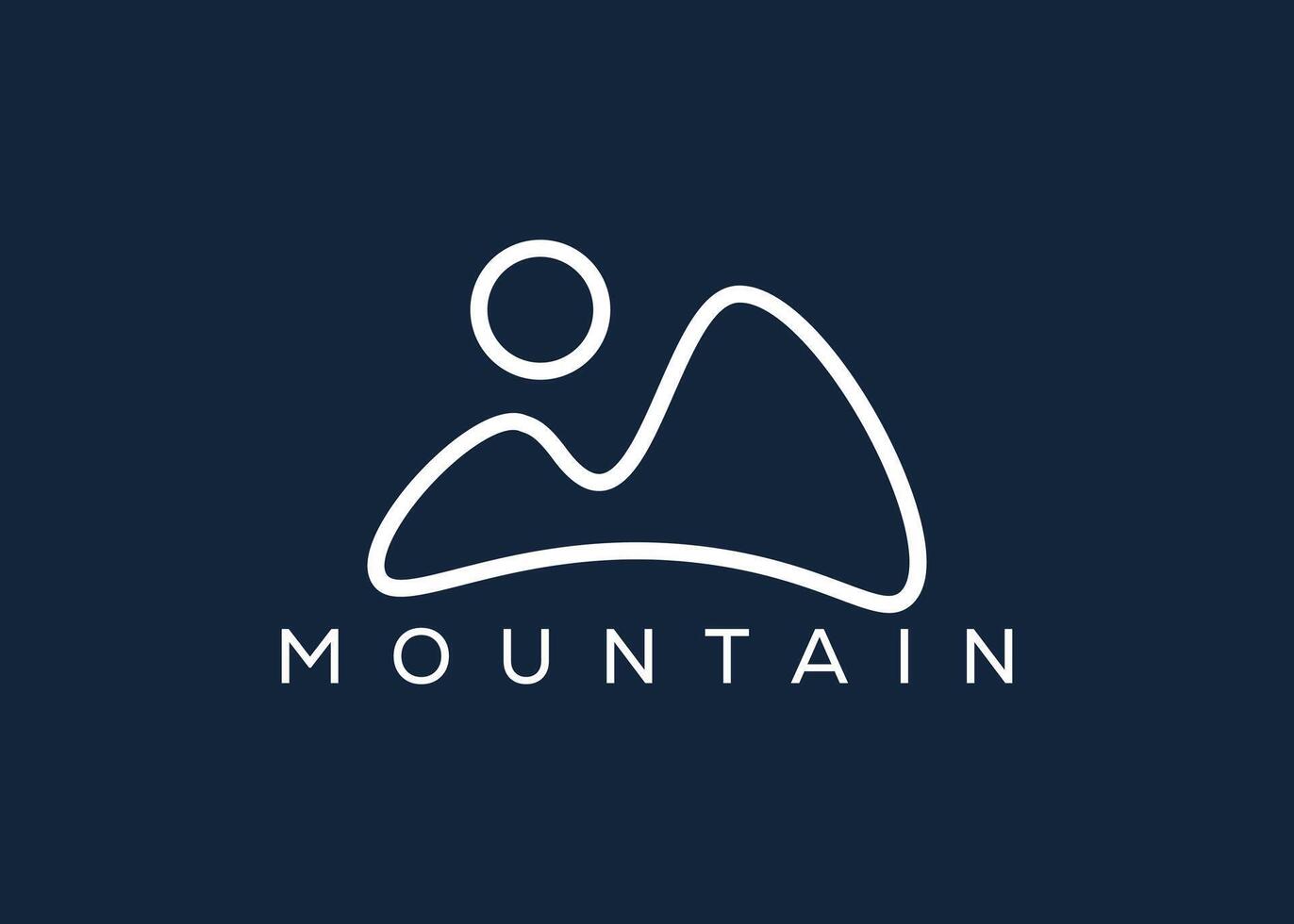 Minimal Mountain logo design vector template. Hill vector logo