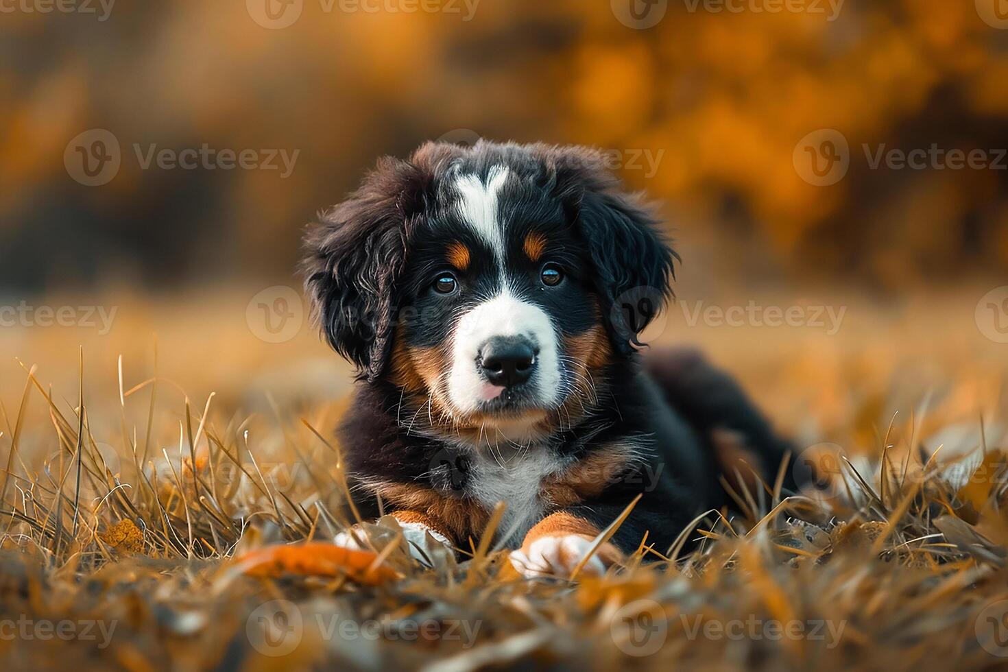 AI generated Bernese mountain cute dog, puppy day photo