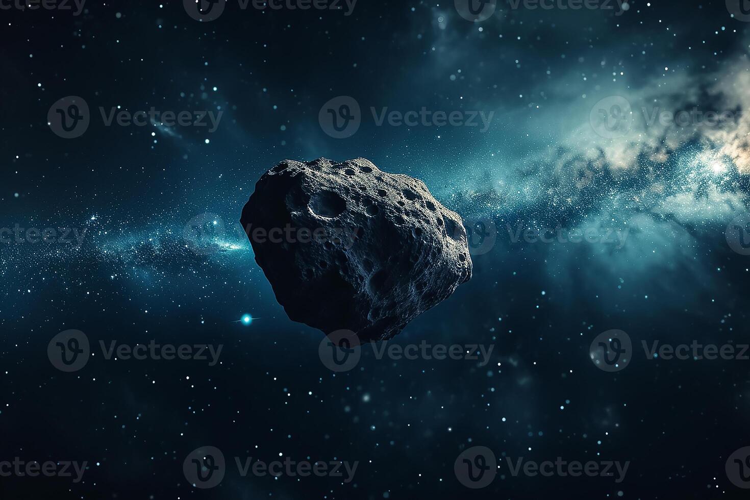 ai generado asteroide en el espacio foto