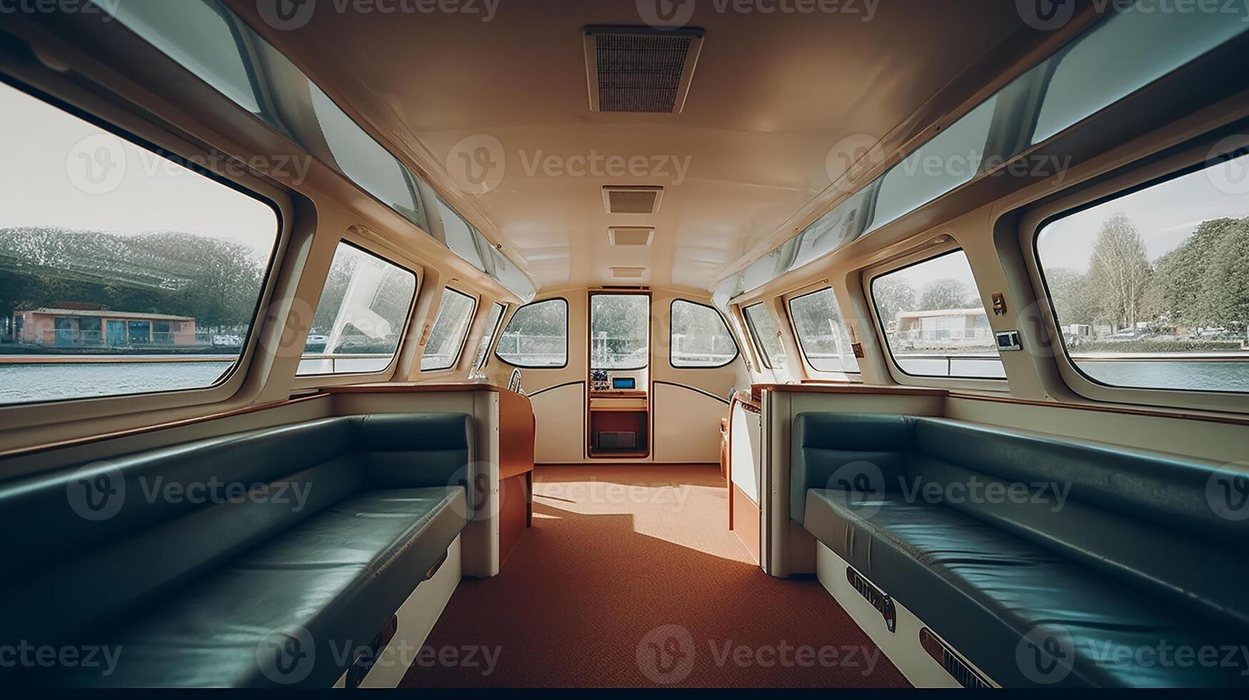 AI generated Empty boat interior view photo