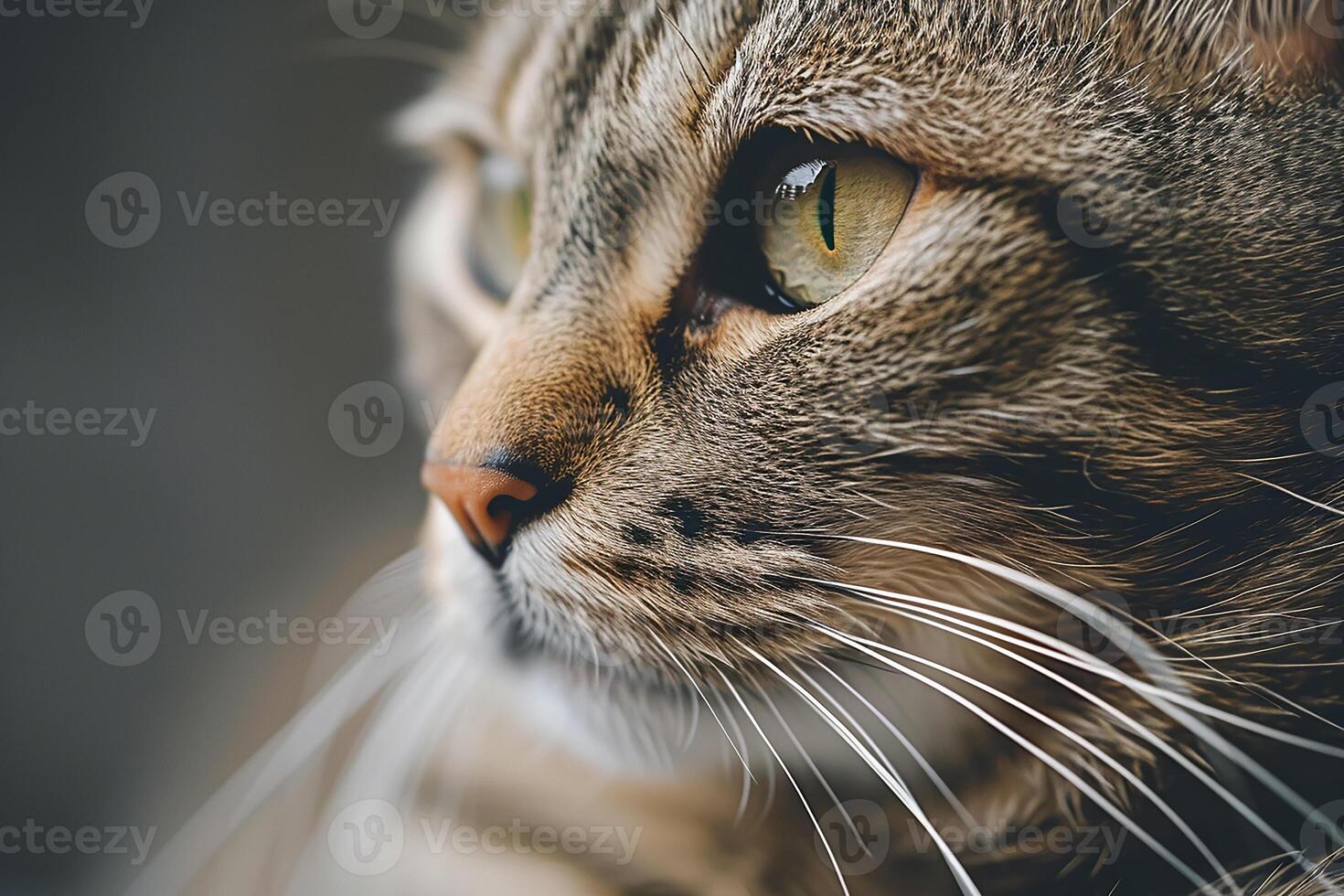 AI generated a close up of a cat with a blurry background photo