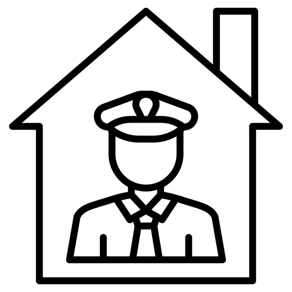 Property Guardian  icon line vector illustration