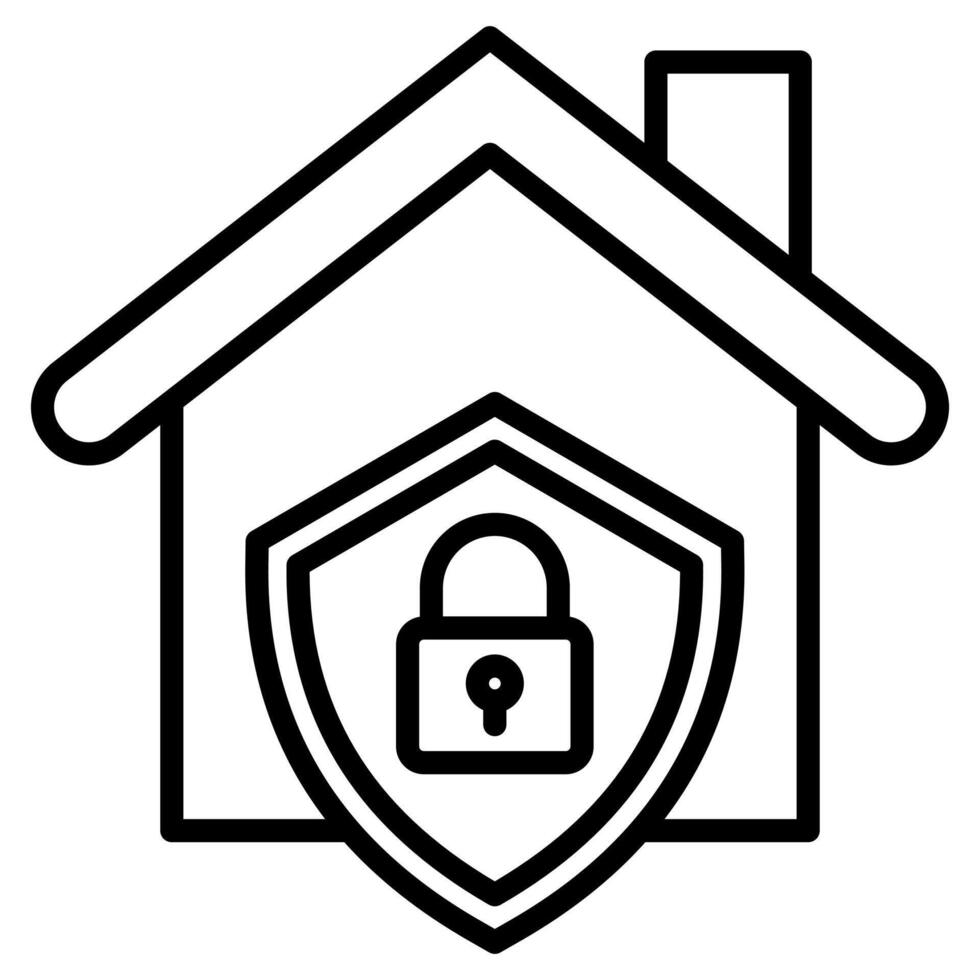 Property Guardian icon line vector illustration