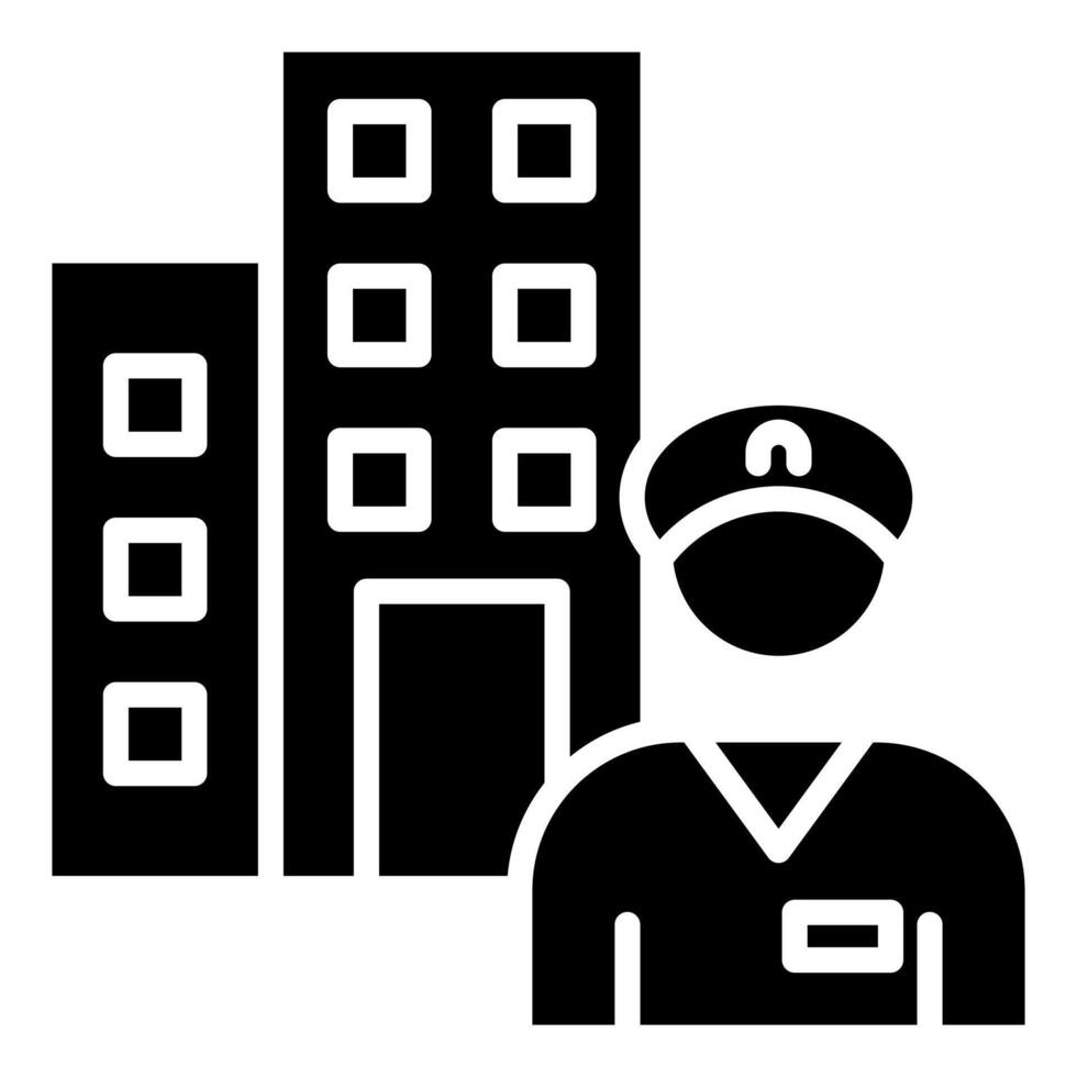 Property Watchman icon line vector illustration