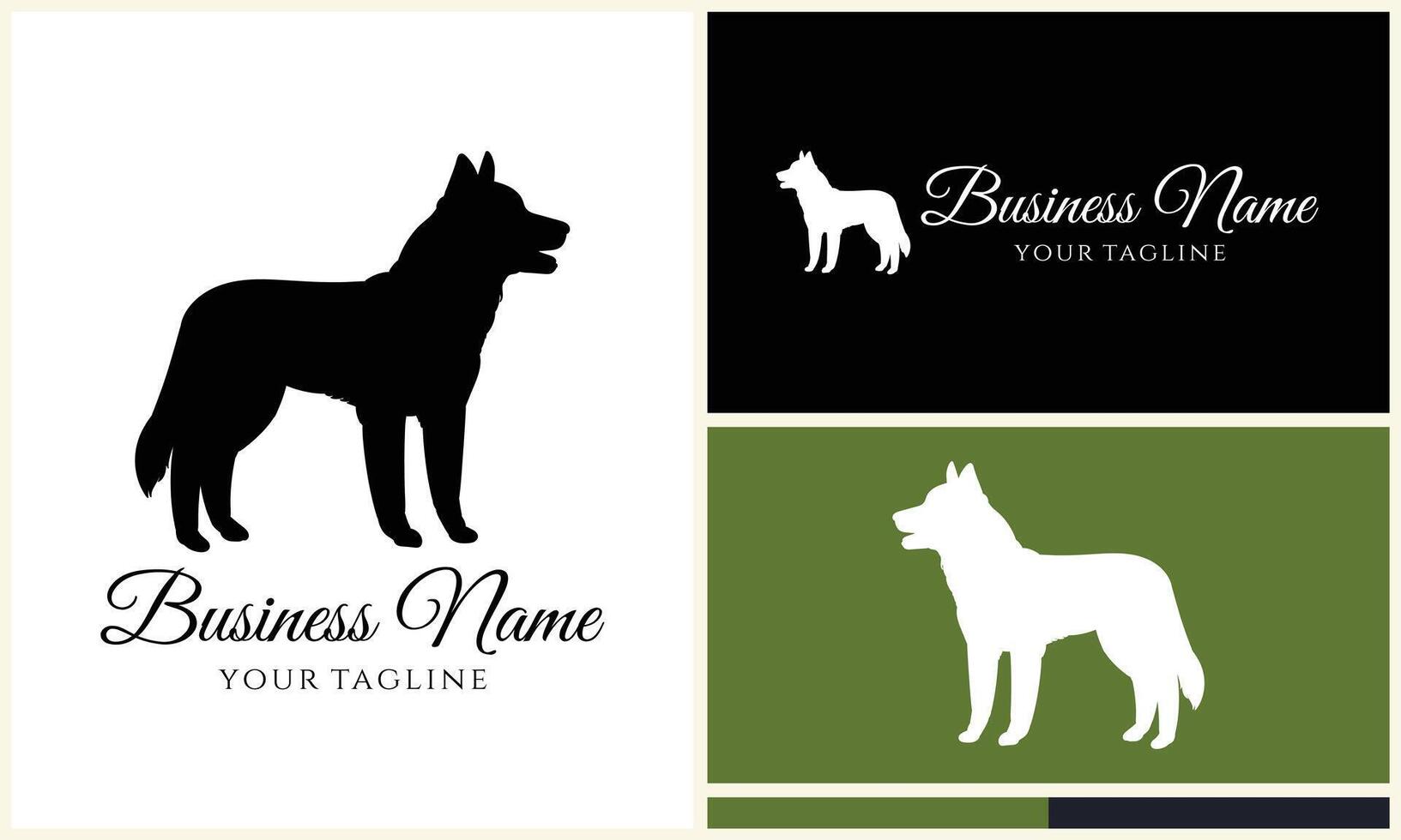 vector dog line logo template