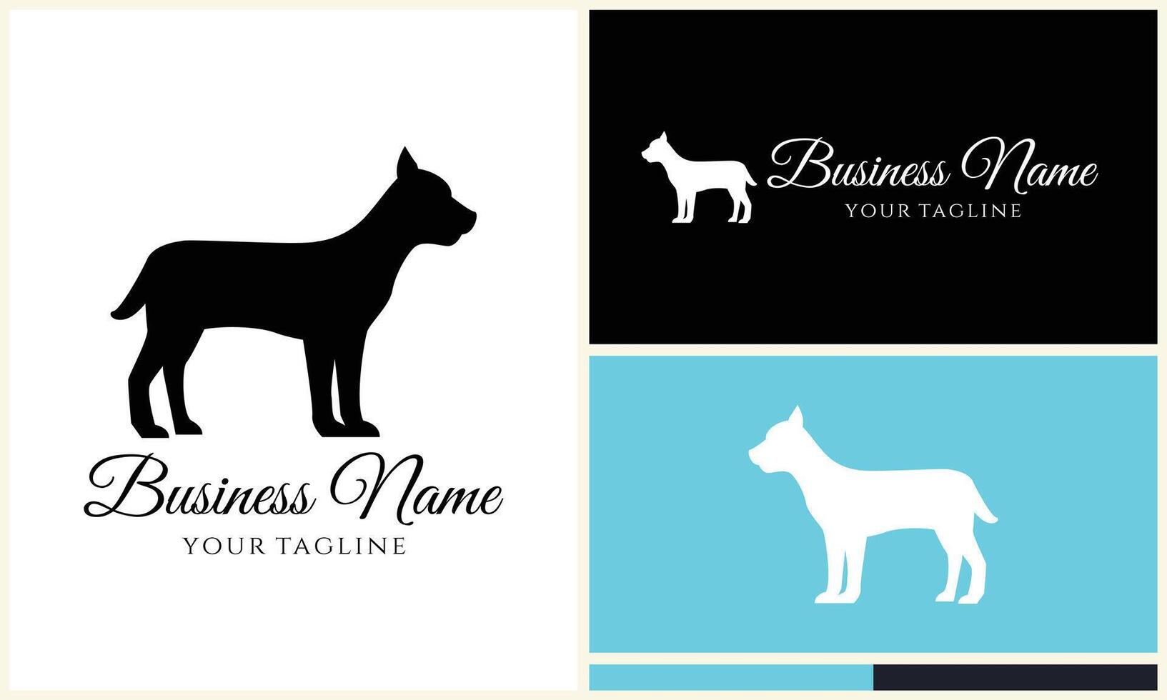 vector dog line logo template