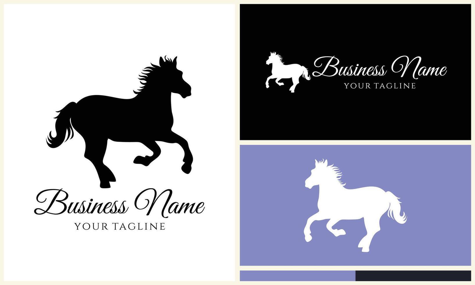 vector horse silhouette logo template