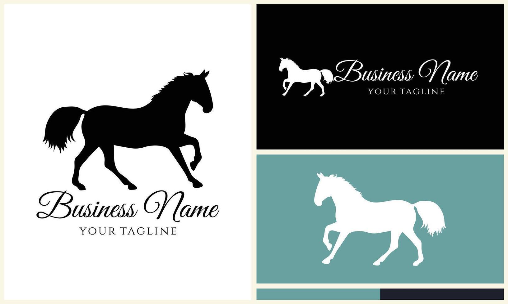 vector horse silhouette logo template