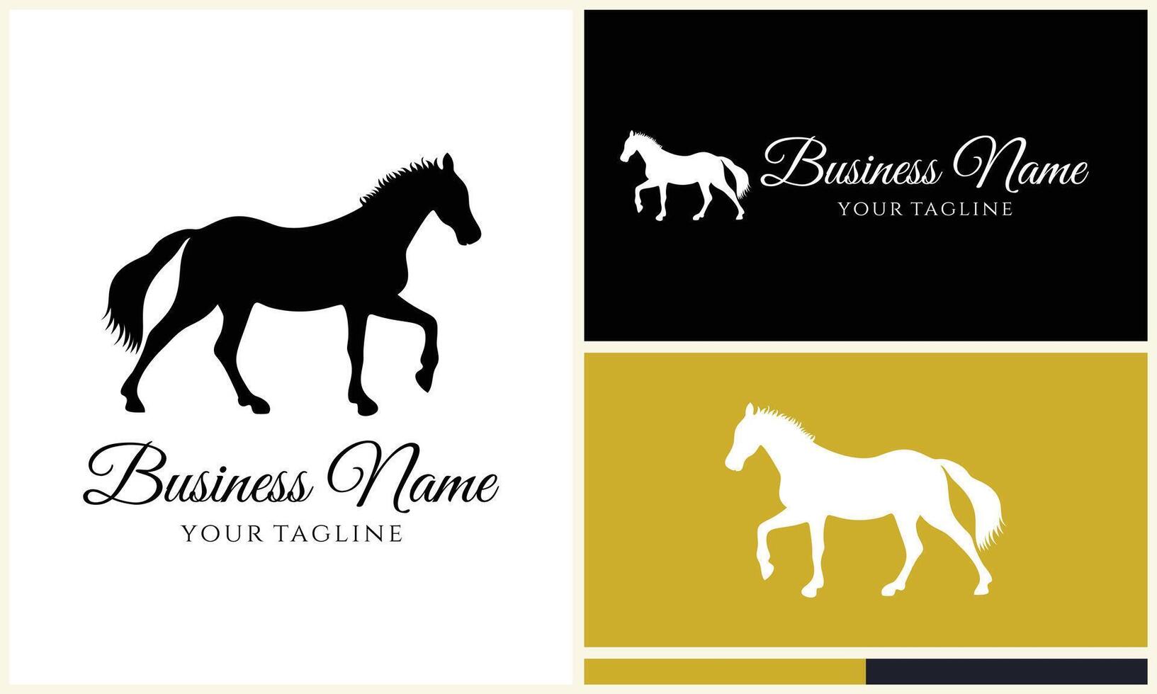 vector horse silhouette logo template