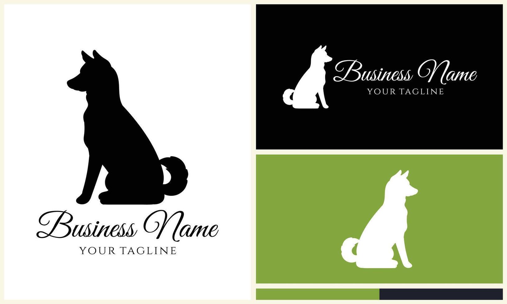 vector dog silhouette logo template
