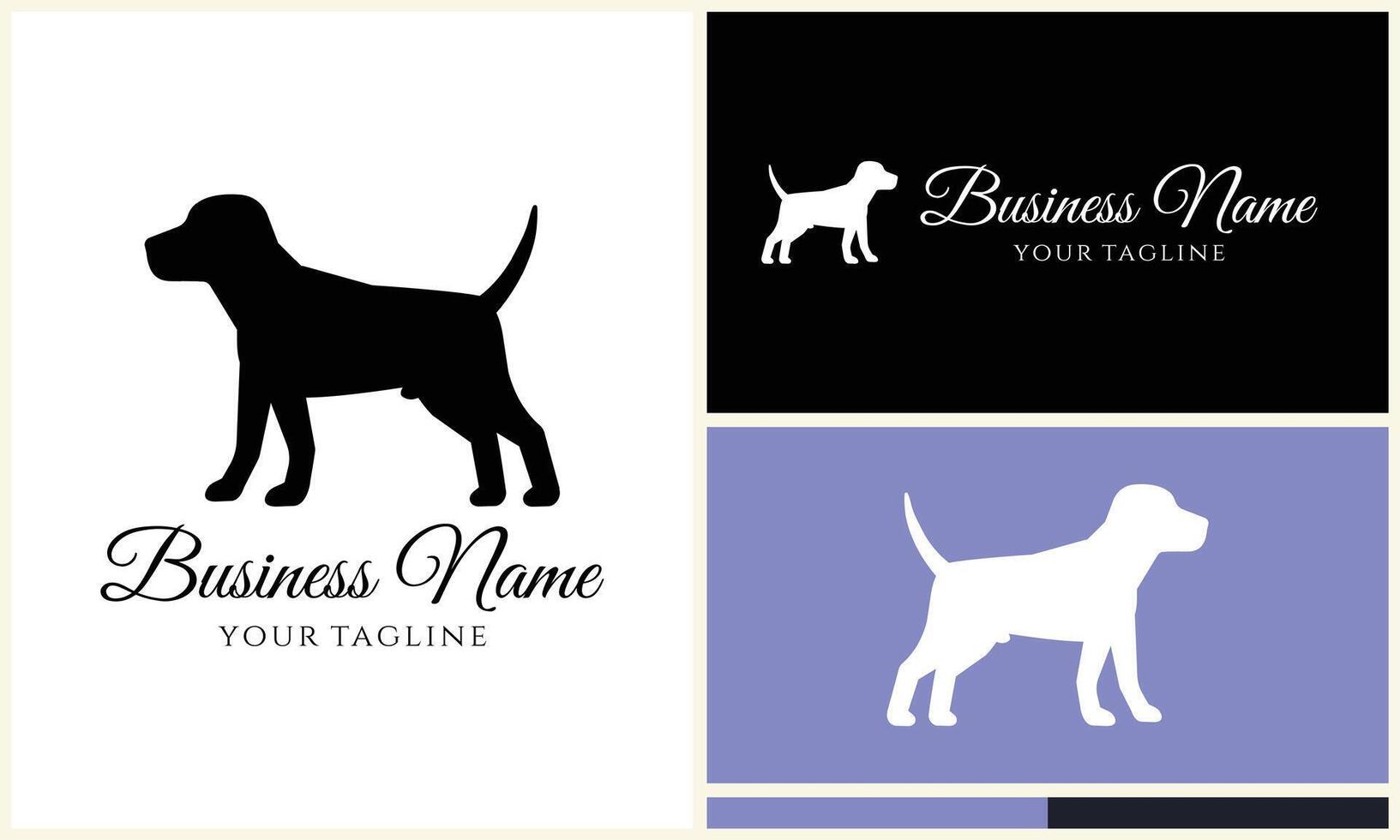 vector dog silhouette logo template