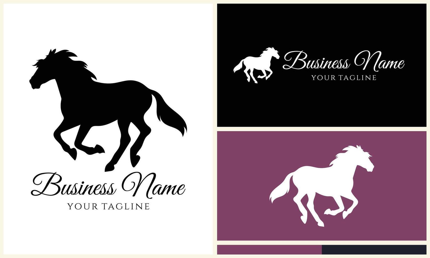 vector horse silhouette logo template