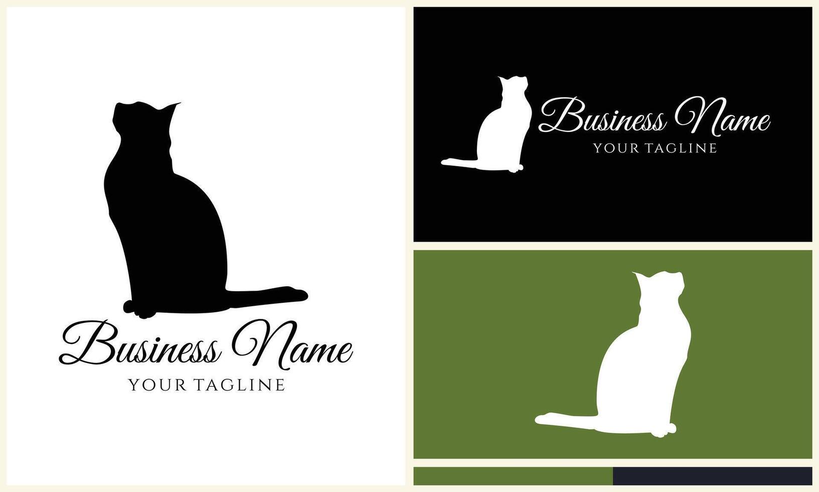 silhouette vector cat logo template